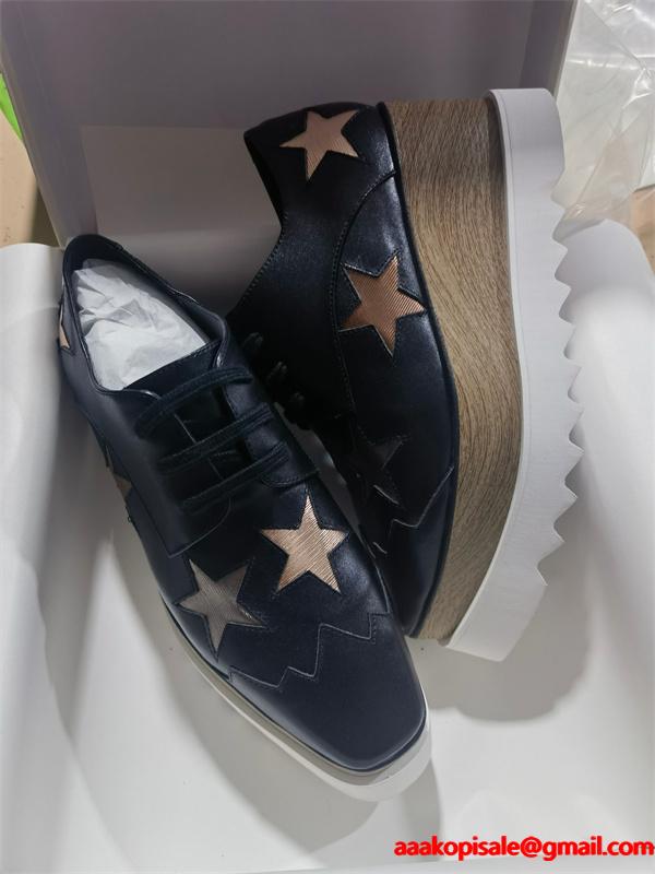 STELLA McCARTNEY ステラマッカートニー コピー 厚底シューズ ブラック シンプル スタイリッシュ