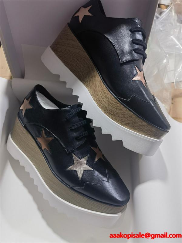 STELLA McCARTNEY ステラマッカートニー コピー 厚底シューズ ブラック シンプル スタイリッシュ