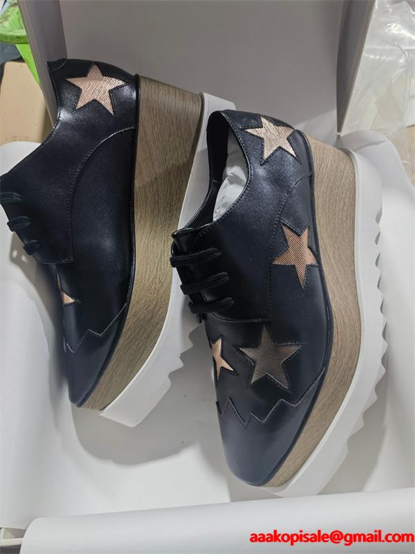 STELLA McCARTNEY ステラマッカートニー コピー 厚底シューズ ブラック シンプル スタイリッシュ