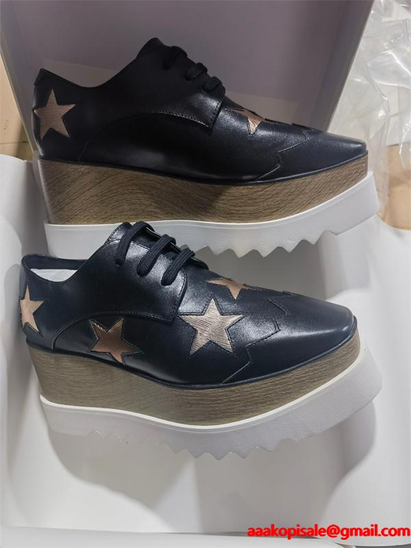 STELLA McCARTNEY ステラマッカートニー コピー 厚底シューズ ブラック シンプル スタイリッシュ