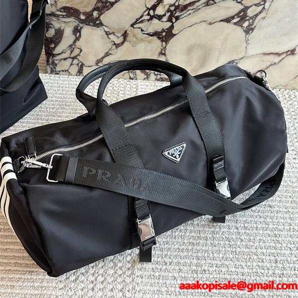 高級感 溢れる シャープな PRADA プラダ コピー デザイン ダッフルバッグ ブラック 人気商品