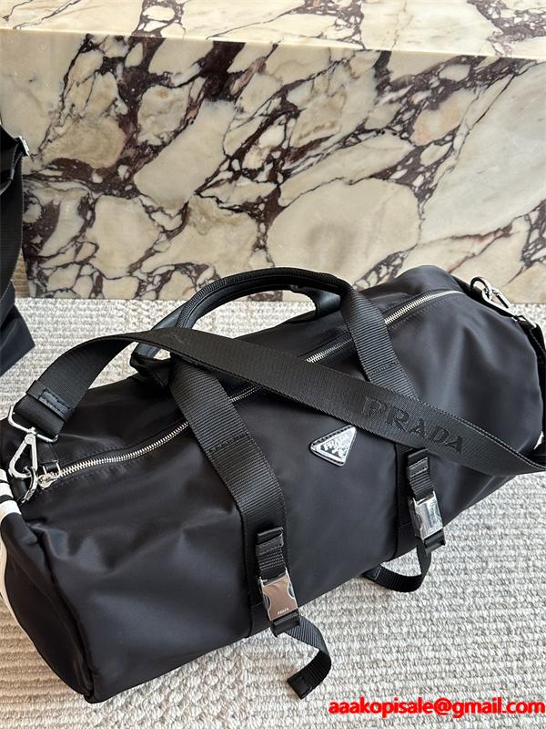 高級感 溢れる シャープな PRADA プラダ コピー デザイン ダッフルバッグ ブラック 人気商品