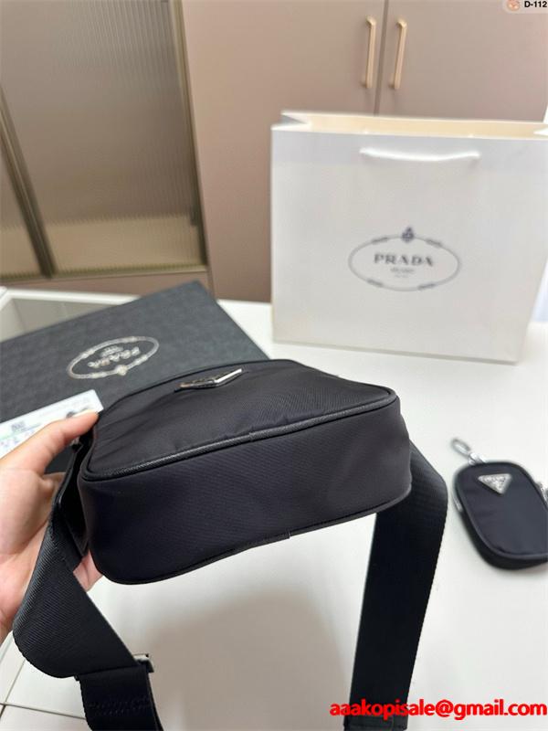 プレミアム スリムな ショルダーバッグ ブラック ベストセラー PRADA プラダ コピー