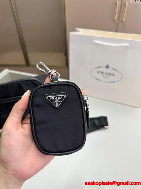 プレミアム スリムな ショルダーバッグ ブラック ベストセラー PRADA プラダ コピー