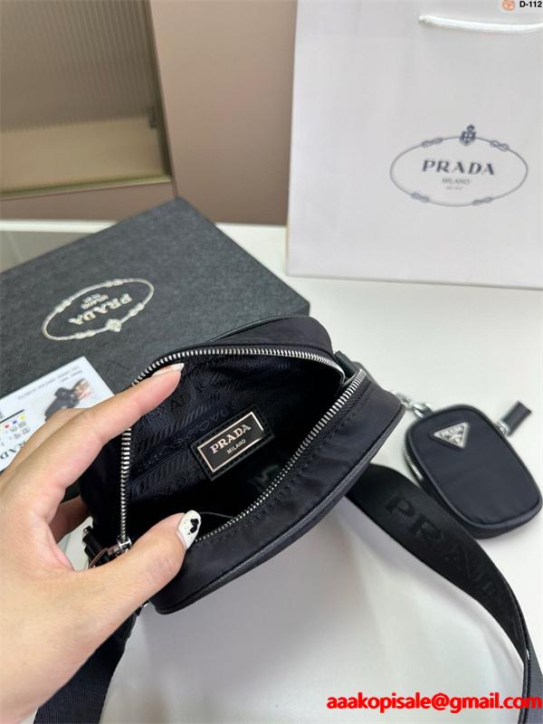 プレミアム スリムな ショルダーバッグ ブラック ベストセラー PRADA プラダ コピー