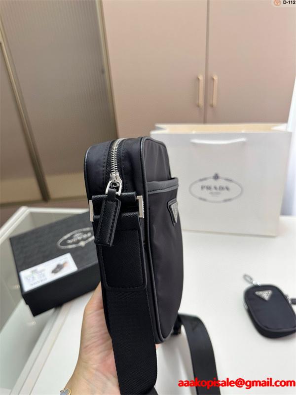 プレミアム スリムな ショルダーバッグ ブラック ベストセラー PRADA プラダ コピー