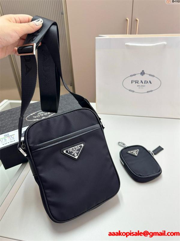 プレミアム スリムな ショルダーバッグ ブラック ベストセラー PRADA プラダ コピー