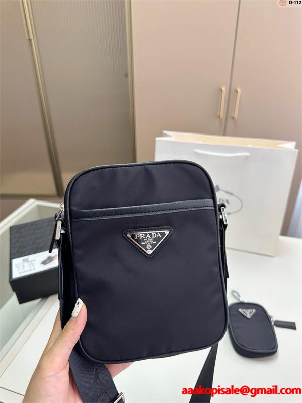 プレミアム スリムな ショルダーバッグ ブラック ベストセラー PRADA プラダ コピー