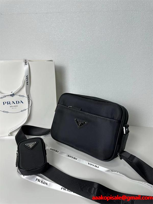 PRADA プラダ コピー 洗練された スタイリッシュな ミニバッグ メンズ ブラック 特選