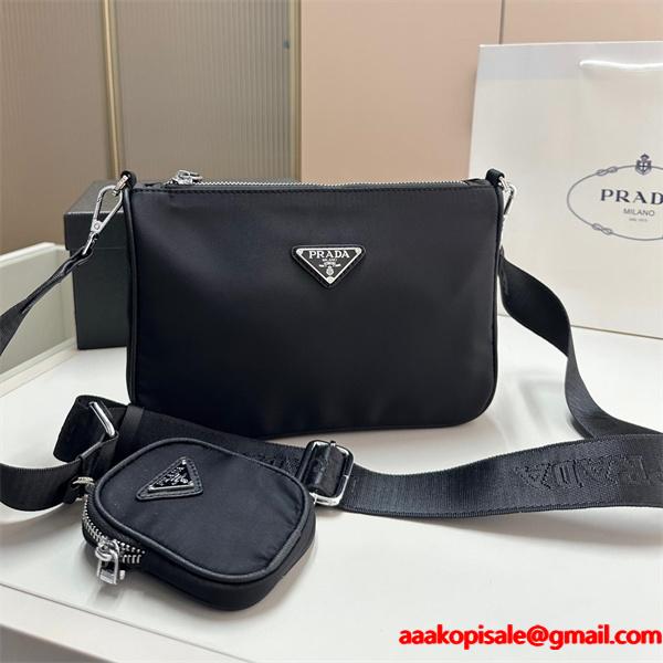 おすすめ 上品な PRADA プラダ コピー クロスボディバッグ メンズ ブラック 高評価