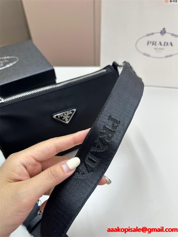 おすすめ 上品な PRADA プラダ コピー クロスボディバッグ メンズ ブラック 高評価