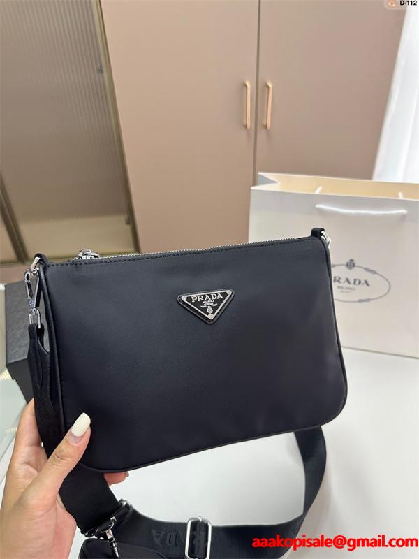 おすすめ 上品な PRADA プラダ コピー クロスボディバッグ メンズ ブラック 高評価