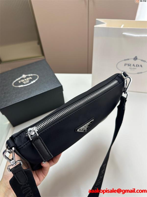 おすすめ 上品な PRADA プラダ コピー クロスボディバッグ メンズ ブラック 高評価