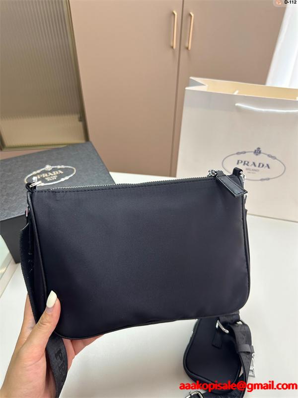 おすすめ 上品な PRADA プラダ コピー クロスボディバッグ メンズ ブラック 高評価