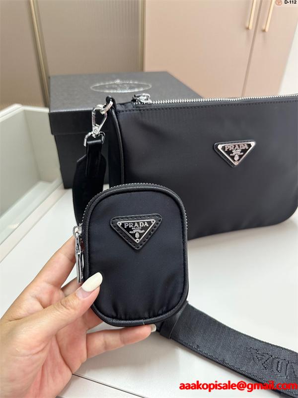 おすすめ 上品な PRADA プラダ コピー クロスボディバッグ メンズ ブラック 高評価