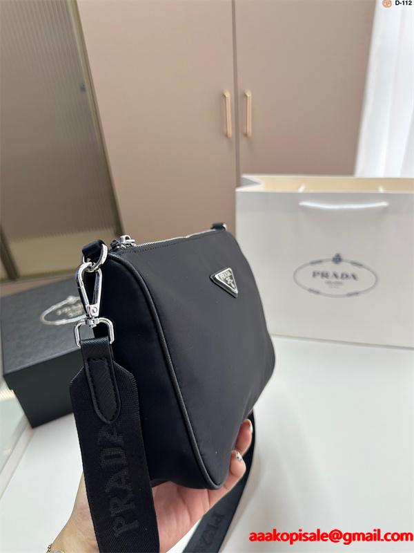 おすすめ 上品な PRADA プラダ コピー クロスボディバッグ メンズ ブラック 高評価