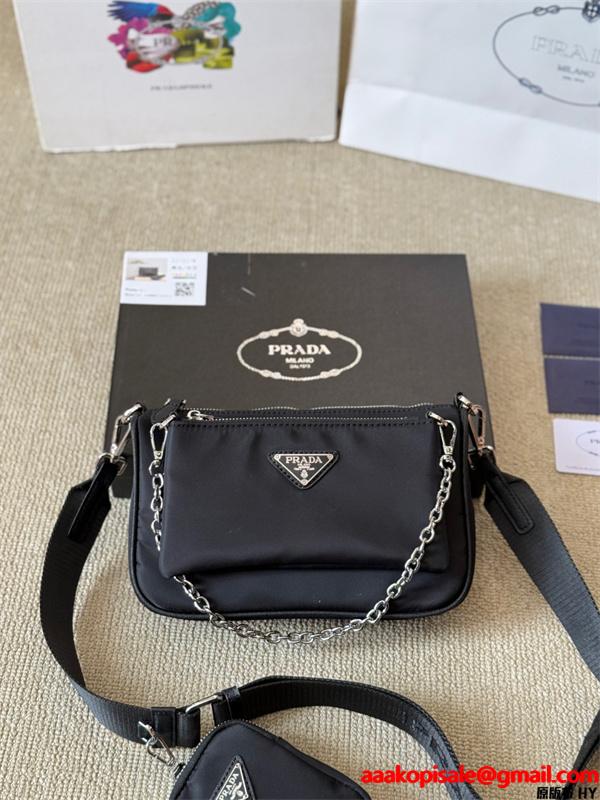 PRADA プラダ コピー 2026新作 モダン 洗練された ミニショルダーバッグ ブラック 限定