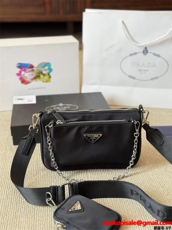 PRADA プラダ コピー 2026新作 モダン 洗練された ミニショルダーバッグ ブラック 限定