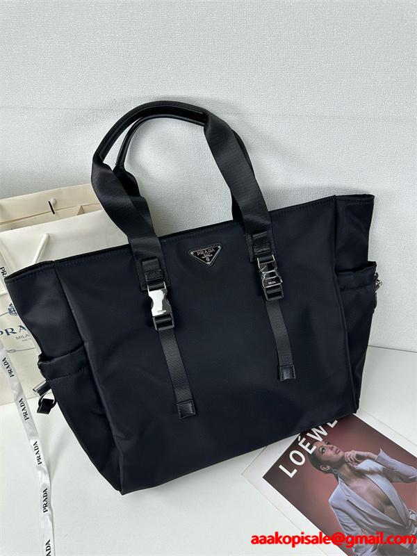 スタイリッシュ 高級感 溢れる トートバッグ レディース ブラック 人気 PRADA プラダ コピー 