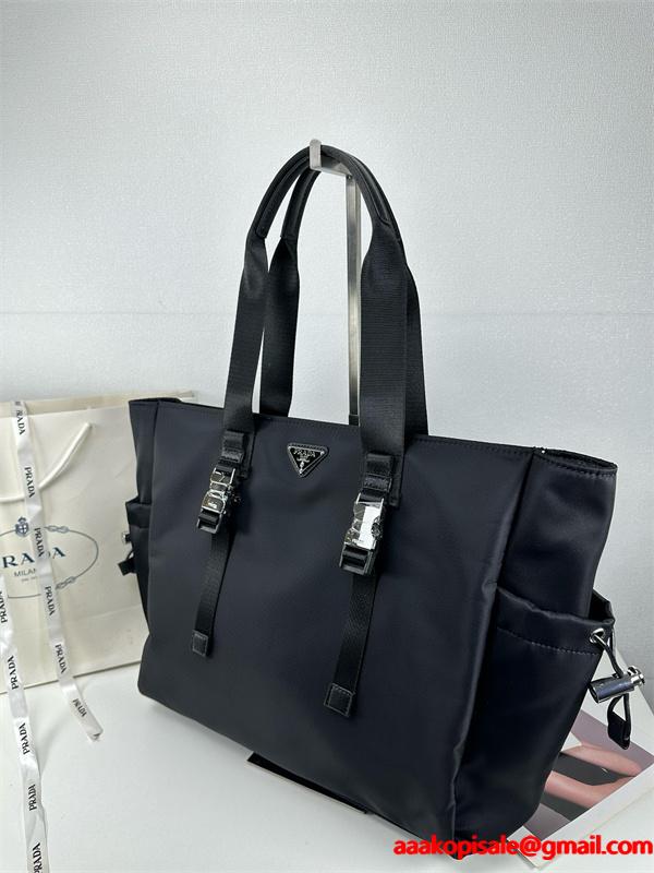 スタイリッシュ 高級感 溢れる トートバッグ レディース ブラック 人気 PRADA プラダ コピー 