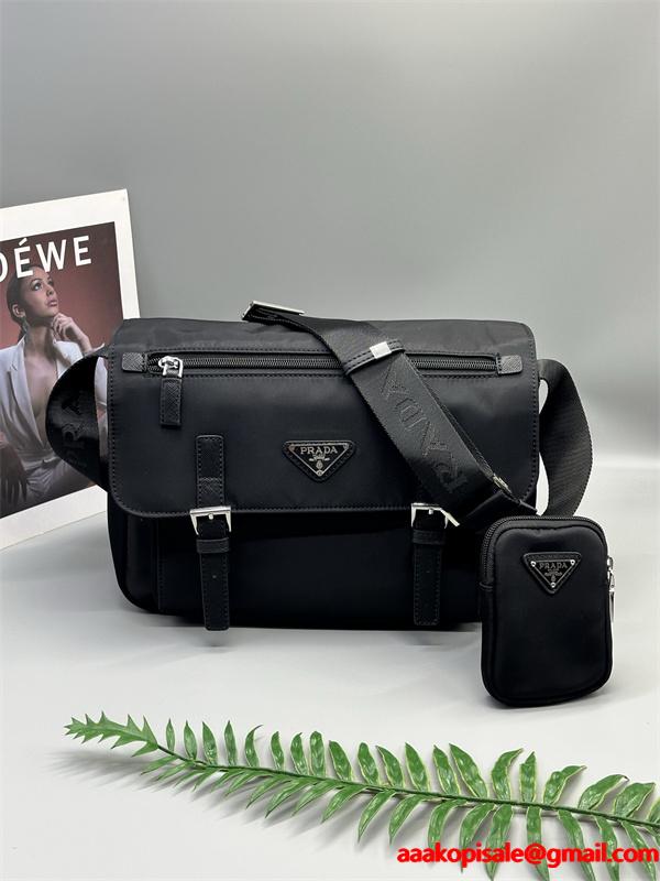 コンパクト 実用的な メッセンジャーバッグ ブラック 限定モデル PRADA プラダ コピー