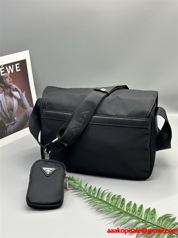 コンパクト 実用的な メッセンジャーバッグ ブラック 限定モデル PRADA プラダ コピー