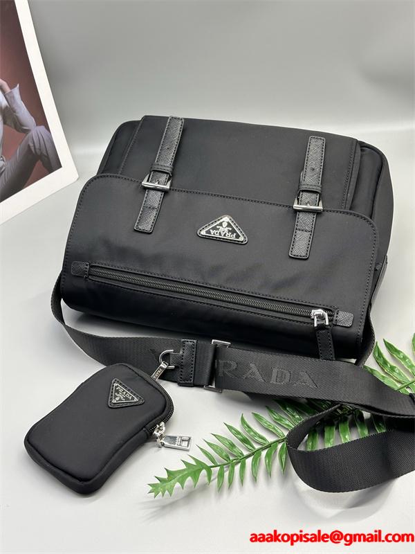 コンパクト 実用的な メッセンジャーバッグ ブラック 限定モデル PRADA プラダ コピー