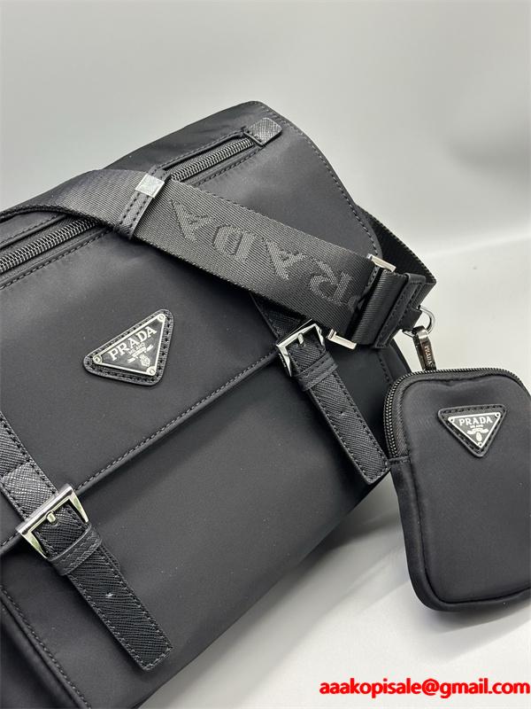 コンパクト 実用的な メッセンジャーバッグ ブラック 限定モデル PRADA プラダ コピー