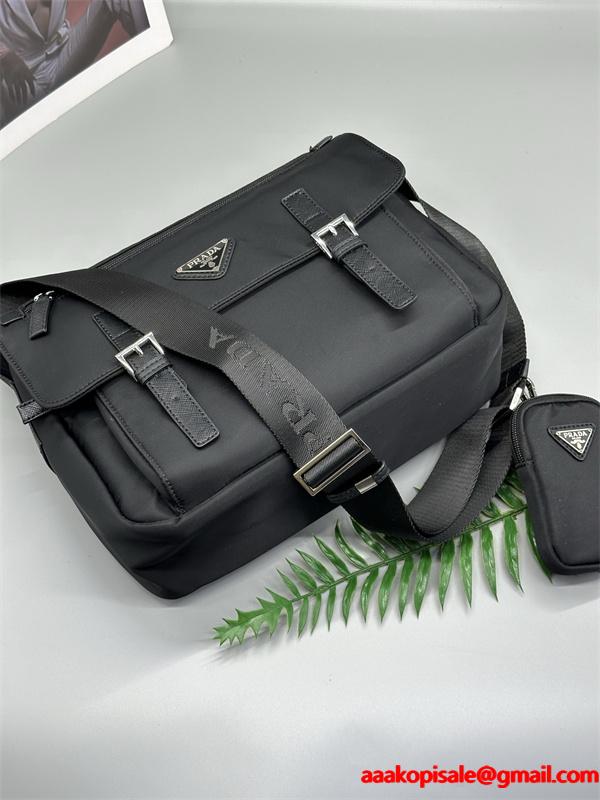 コンパクト 実用的な メッセンジャーバッグ ブラック 限定モデル PRADA プラダ コピー