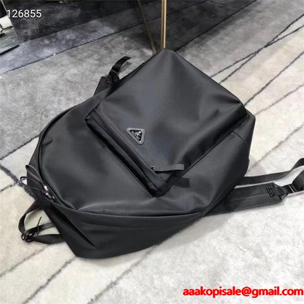 PRADA プラダ コピー プレミアム シンプルな バックパック メンズ ブラック 限定モデル