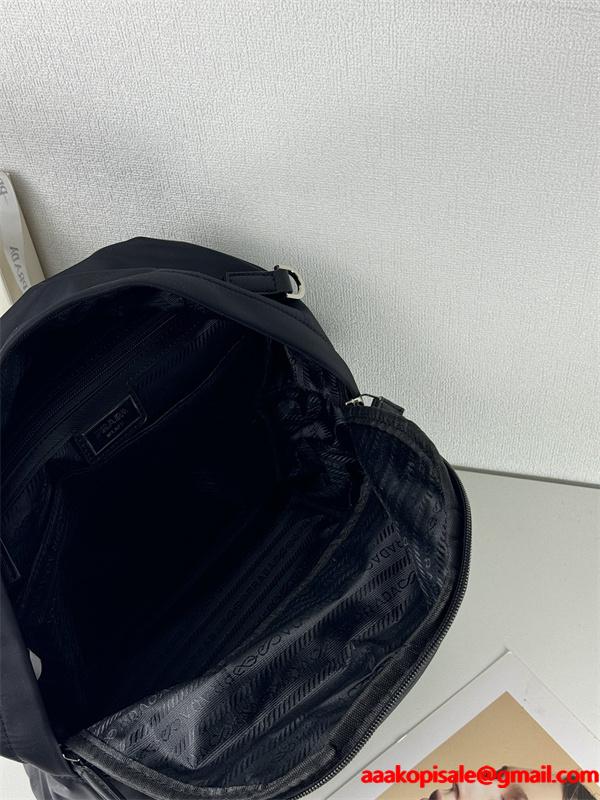 PRADA プラダ コピー 上質素材 コンパクト バックパック ブラック ベストセラー