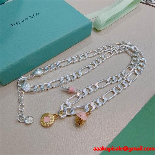 遊び心演出 レイヤード チェーン Tiffany&Co ティファニー コピー ネックレス 限定感