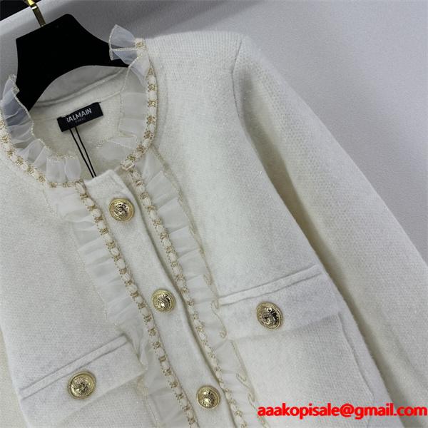 クラシック感 コンパクト BALMAIN バルマン コピー ジャケット 格上げ コーデ