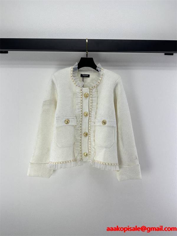 クラシック感 コンパクト BALMAIN バルマン コピー ジャケット 格上げ コーデ