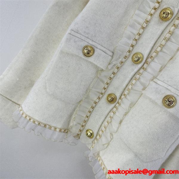 クラシック感 コンパクト BALMAIN バルマン コピー ジャケット 格上げ コーデ