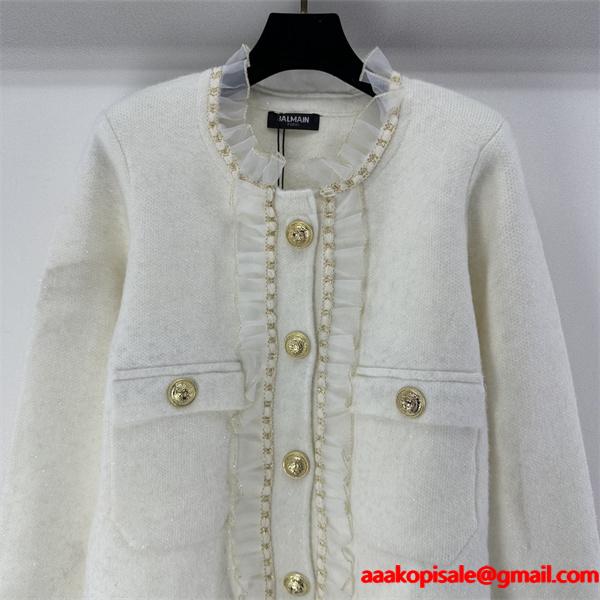 クラシック感 コンパクト BALMAIN バルマン コピー ジャケット 格上げ コーデ