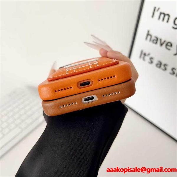 エルメス激安ハウスデザインカード収納iPhone17ケースソフトレザーナッパ調仕様