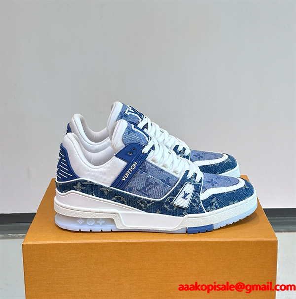 Lv Trainer❤2026トレンドルイヴィトンスニーカーコピー人気ランキングブルー色カジュアルシューズ