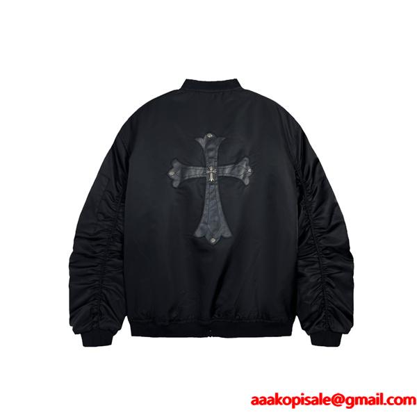 立体刺繍 デザイン性抜群 中綿ブルゾン 防寒性向上 クロムハーツ Chrome Hearts コピー