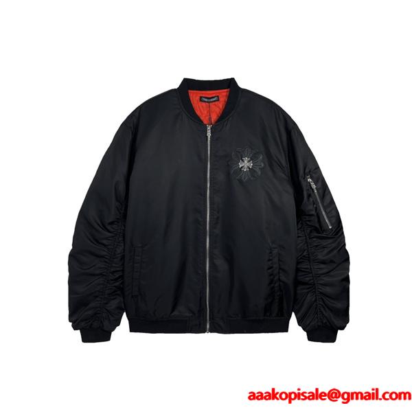 立体刺繍 デザイン性抜群 中綿ブルゾン 防寒性向上 クロムハーツ Chrome Hearts コピー