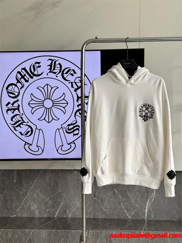 クロムハーツ Chrome Hearts コピー 存在感クロスプリント 裏起毛 パーカー 個性演出 トレンド注目