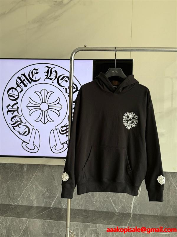 クロムハーツ Chrome Hearts コピー 存在感クロスプリント 裏起毛 パーカー 個性演出 トレンド注目