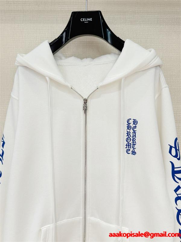 洗練ロゴ刺繍 ジップパーカー 軽量素材 デイリー万能 クロムハーツ Chrome Hearts コピー