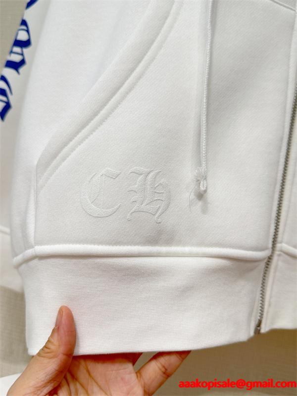 洗練ロゴ刺繍 ジップパーカー 軽量素材 デイリー万能 クロムハーツ Chrome Hearts コピー