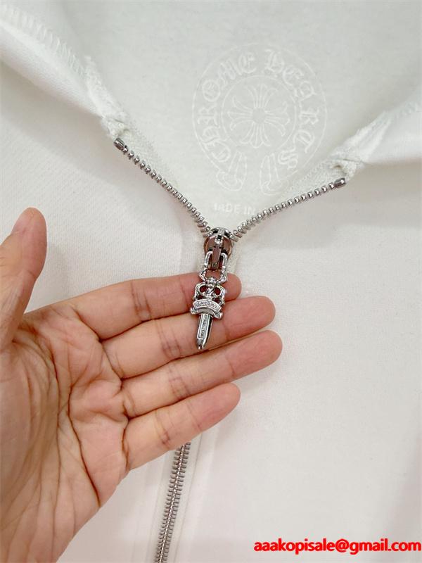 洗練ロゴ刺繍 ジップパーカー 軽量素材 デイリー万能 クロムハーツ Chrome Hearts コピー