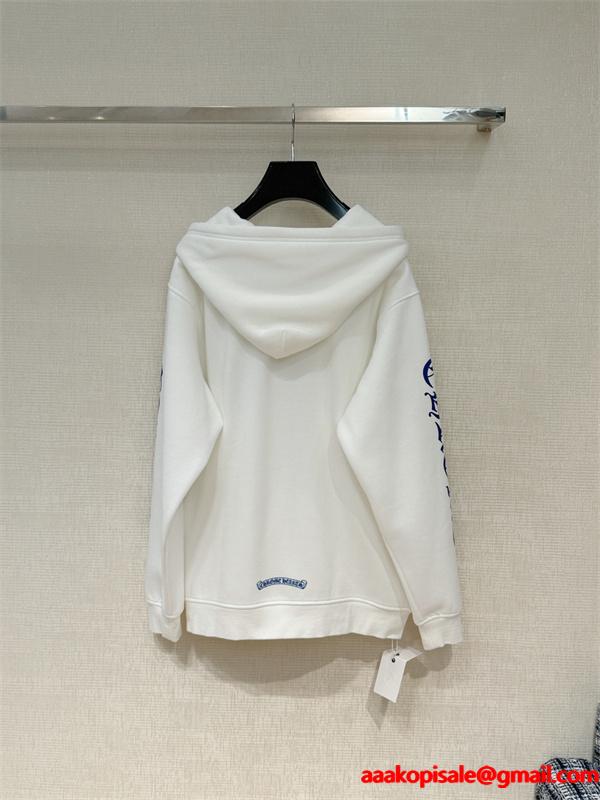 洗練ロゴ刺繍 ジップパーカー 軽量素材 デイリー万能 クロムハーツ Chrome Hearts コピー