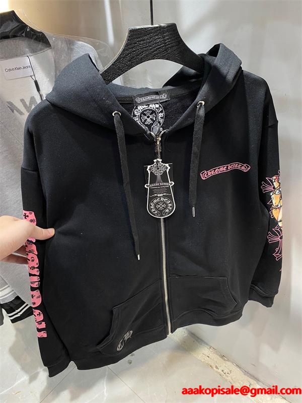 大胆グラフィック パーカー 厚手仕様 ストリート映え クロムハーツ Chrome Hearts コピー
