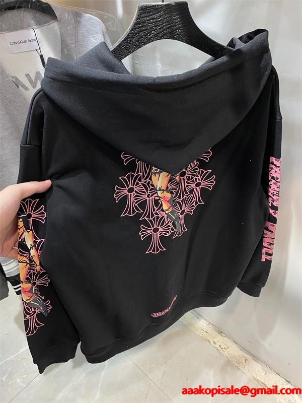 大胆グラフィック パーカー 厚手仕様 ストリート映え クロムハーツ Chrome Hearts コピー