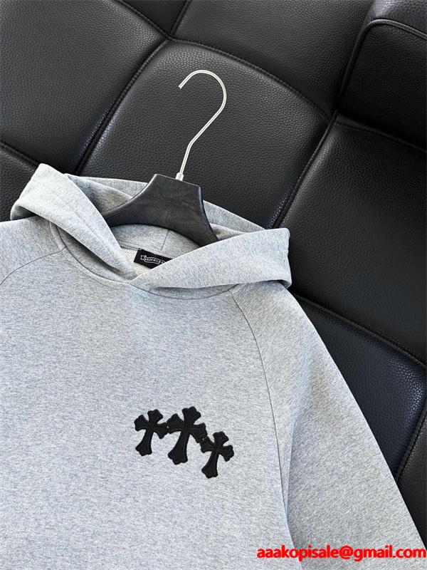 クロムハーツ Chrome Hearts コピー ミニマルクロス刺繍 パーカー シンプル洗練 定番