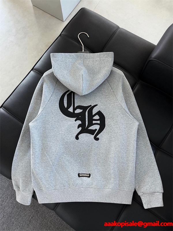 クロムハーツ Chrome Hearts コピー ミニマルクロス刺繍 パーカー シンプル洗練 定番